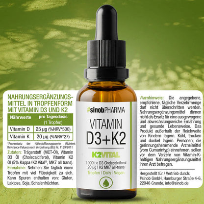 Vitamin D3 + K2 Tropfen
